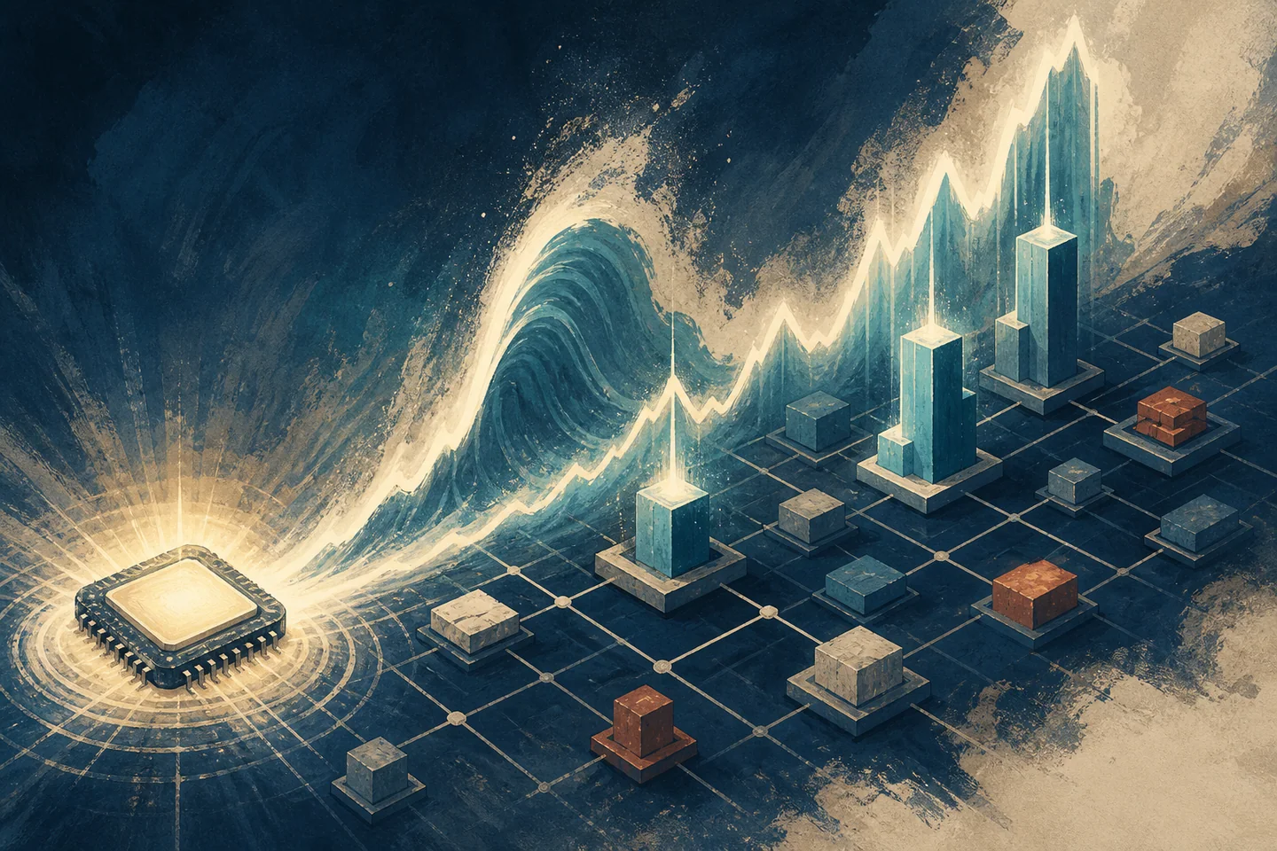 Editorial illustration accompanying Hedge-Fund Treasury Trades Draw Fresh Stability Concerns